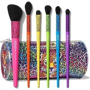 Morphe X Lisa Frank Makeup Set Cosmetic Brushes Bag Bright Neon Tiger NEW